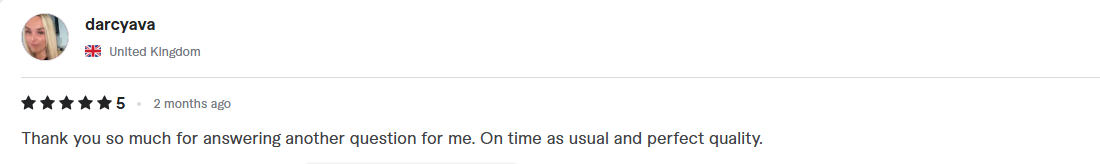 Review from Fiverr Client 5