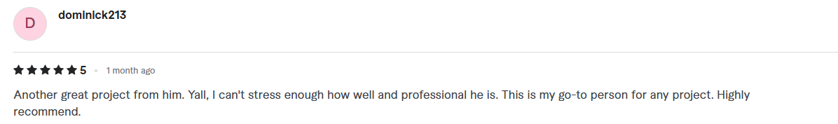 Review from Fiverr Client 7